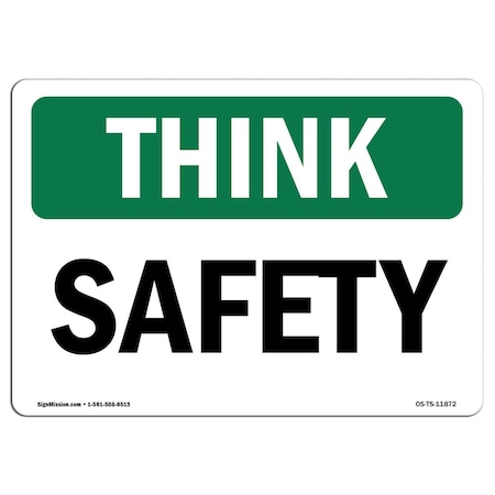 OSHA THINK Sign, Safety, 7in X 5in Decal